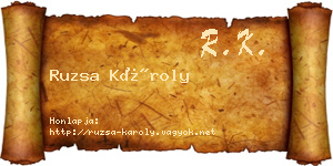 Ruzsa Károly névjegykártya